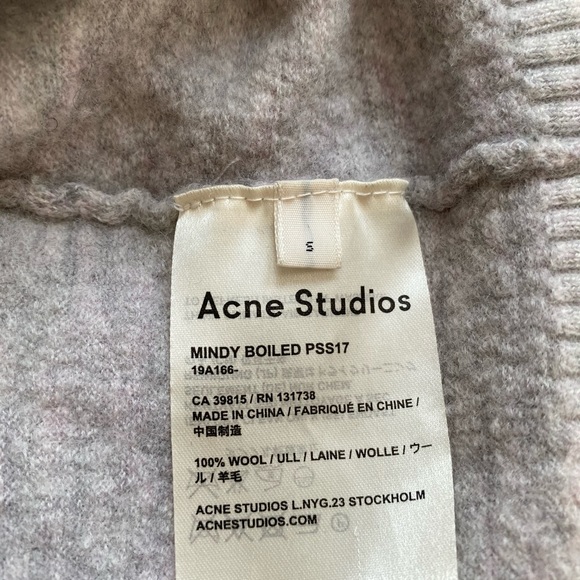 Acne boiled wool cropped sweater - Picture 4 of 5
